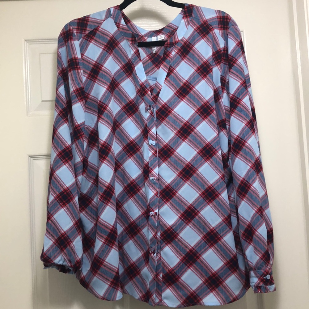 Blue/Red Plaid Button Down